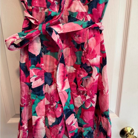 Floral Pink Wrap Dress Draper James Reba Dress - Picture 6 of 8
